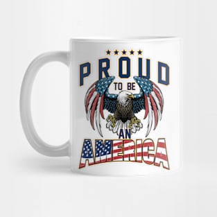 Proud To Be An American Graphic Eagle American Flag Ribbon Mug